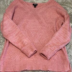 a.n.a Women's V-Neck Sweater in Soft Pink
